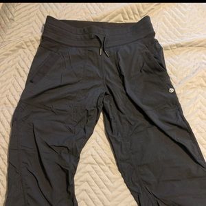 Lululemon dance studio crops charcoal